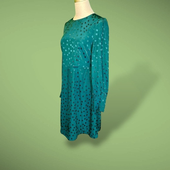 J. Crew ‘Shift Dress in Jacquard Floral Dot’ in “Dark Spruce” Green Size 4 - Picture 6 of 16